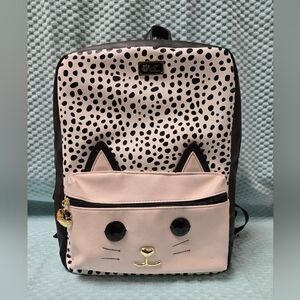 Betsey Johnson Pink, White and Black Backpack